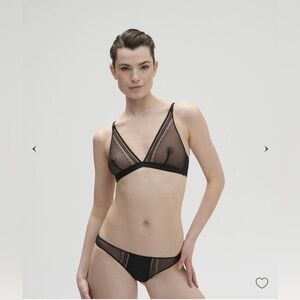 Simone Perele SET OlympeTriangle Bralette Bra Black bikini panty FR 1 2 S XS